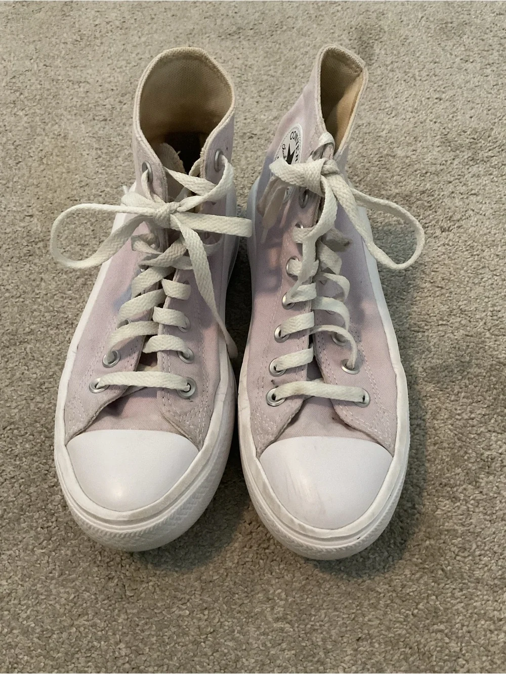 Converse Platform High-Top Sneakers - Pastel Lavender & White